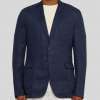 Navy Edgar Slim Fit Unstructured Linen Blazer