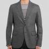 Grey MÃ©lange Wool Blend Blazer