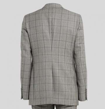 Slim Fit Double Breasted Prince Of Wales Checked Wool And Mohair Blend Suit Jacket