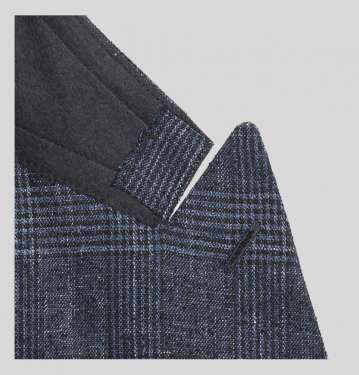 Harry's Navy Double Breasted Checked Wool Blend Blazer