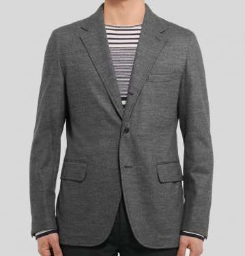 Grey MÃ©lange Wool Blend Blazer