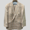 Brown Check on Cream Suit