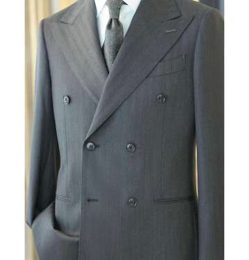 Six Button Semi Grey Suit