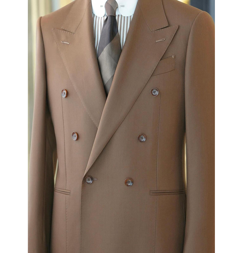 Six Button Brown Suit