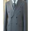 Six Button White Stripe Grey Suit